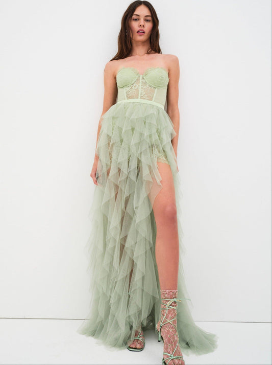 Bustier Gown - Green | For Love and Lemons