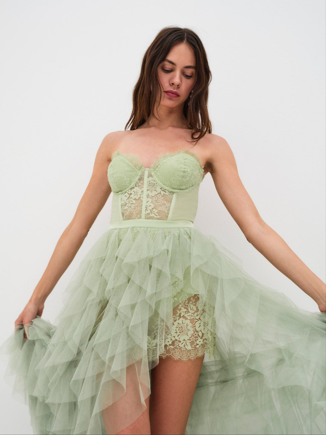Bustier Gown - Green | For Love and Lemons