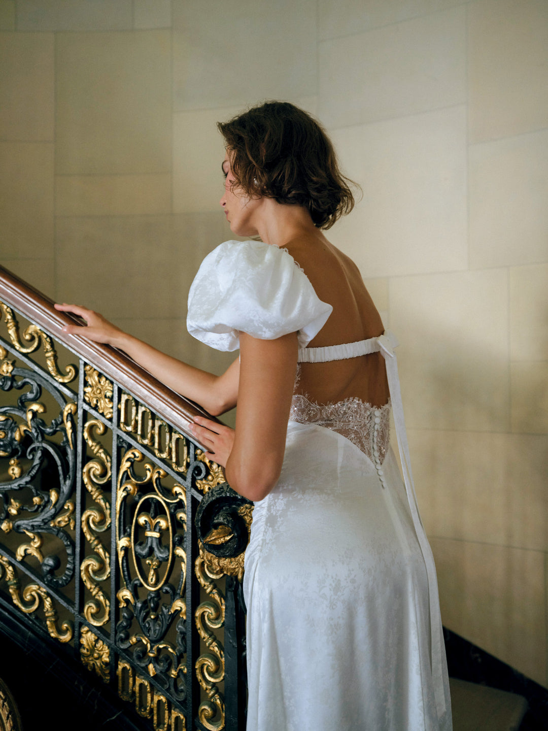 Aurelia Jacquard Gown - White | For Love and Lemons