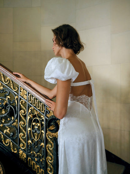 Aurelia Jacquard Gown - White | For Love and Lemons