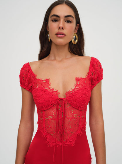 Casey Maxi Dress - Red | For Love and Lemons