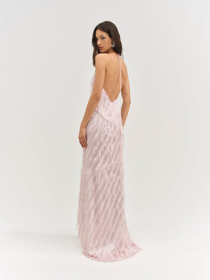 Heidi Fringe Maxi Dress - Pink | For Love and Lemons