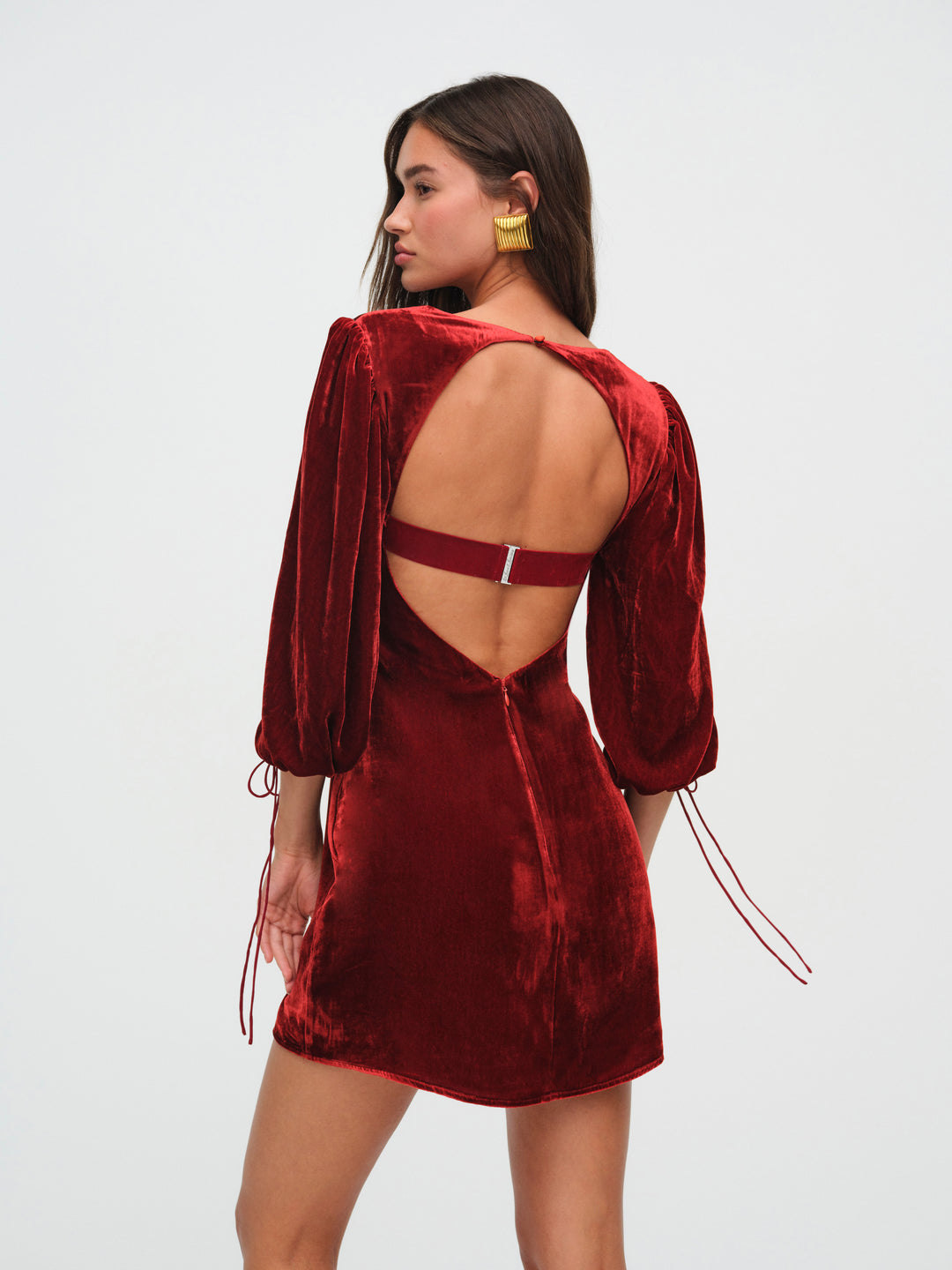 Nadine Velvet Mini Dress - Red | For Love and Lemons