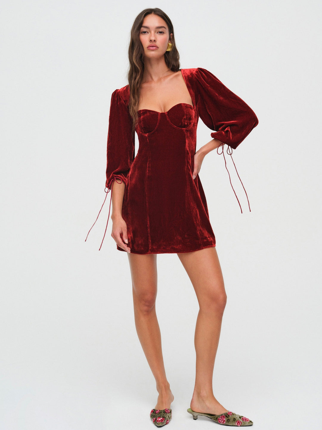 Nadine Velvet Mini Dress - Red | For Love and Lemons