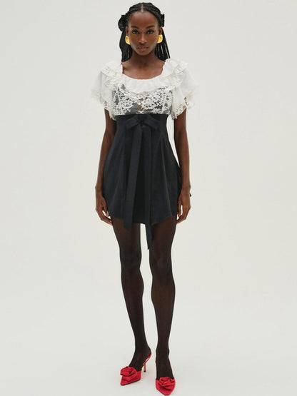Holiday Lace Mini Dress - White | For Love and Lemons