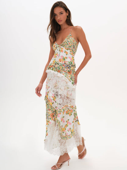 Rosalyn Maxi Dress - Green - Marigold | For Love and Lemons