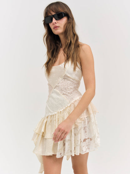 Paulina Patchwork Mini Dress - Cream | For Love and Lemons