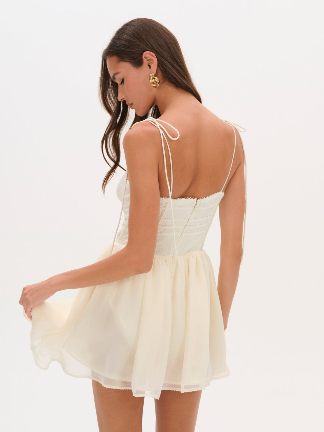 Rosie Jacquard Bustier Mini Dress - Cream | For Love and Lemons