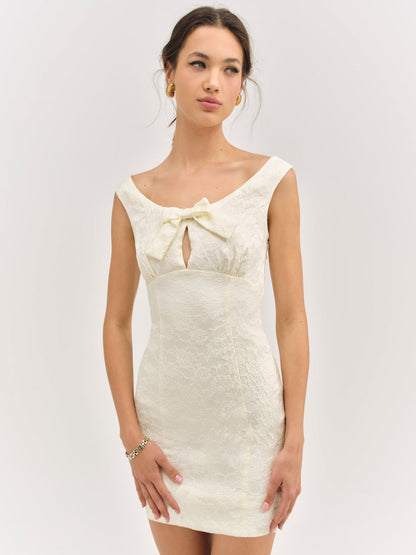 Rosie Jacquard Mini Dress - Cream | For Love and Lemons