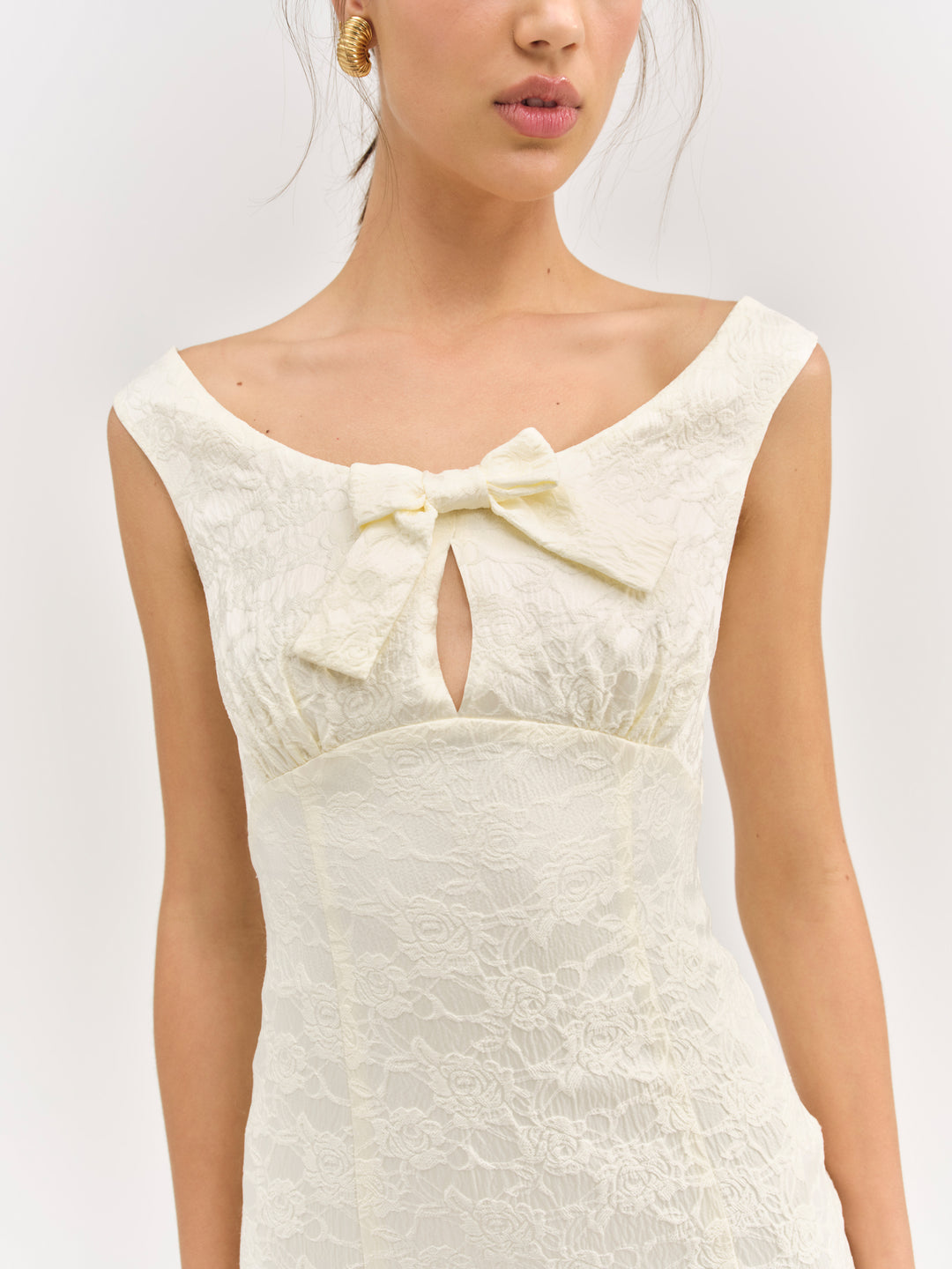 Rosie Jacquard Mini Dress - Cream | For Love and Lemons