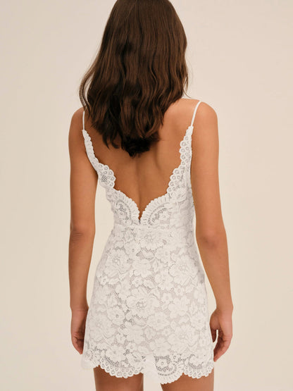 Lakeside Mini Dress - White | For Love and Lemons