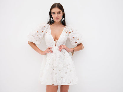 Leighton Mini Dress - White | For Love and Lemons