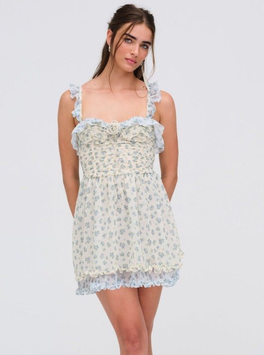 Chateau Mini Dress - Blue | For Love and Lemons