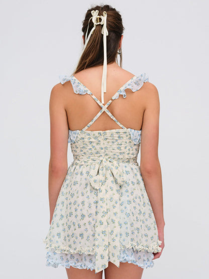 Chateau Mini Dress - Blue | For Love and Lemons
