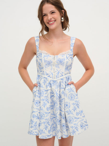 Maisie Mini Dress - Blue | For Love and Lemons