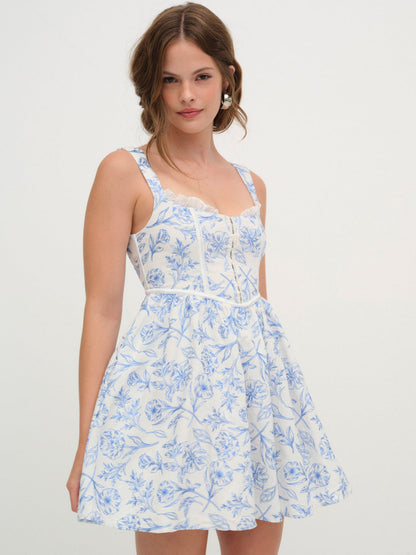 Maisie Mini Dress - Blue | For Love and Lemons