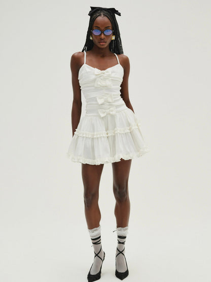 Whipped Cream Taffeta Mini Dress - White | For Love and Lemons