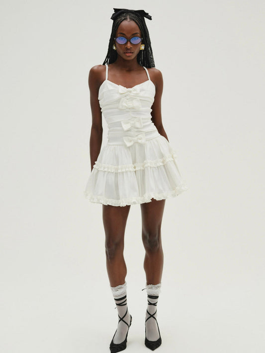 Whipped Cream Taffeta Mini Dress - White | For Love and Lemons