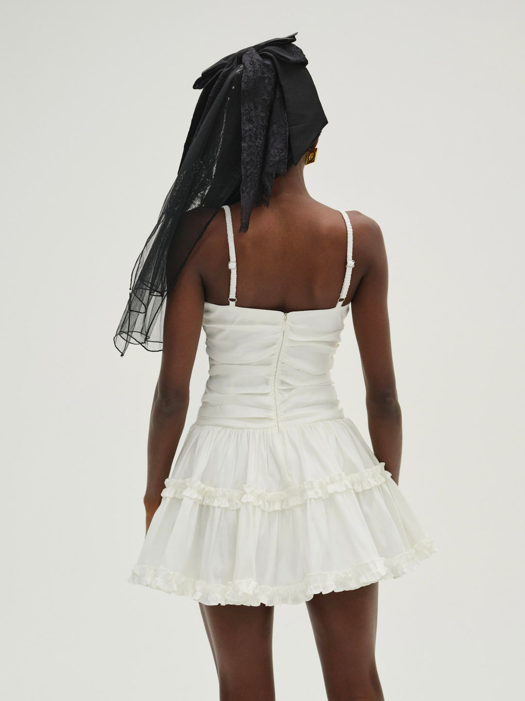 Whipped Cream Taffeta Mini Dress - White | For Love and Lemons