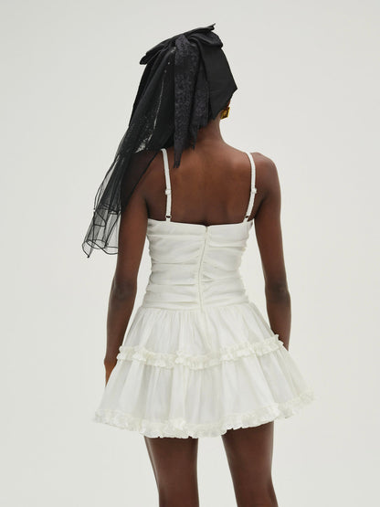 Whipped Cream Taffeta Mini Dress - White | For Love and Lemons