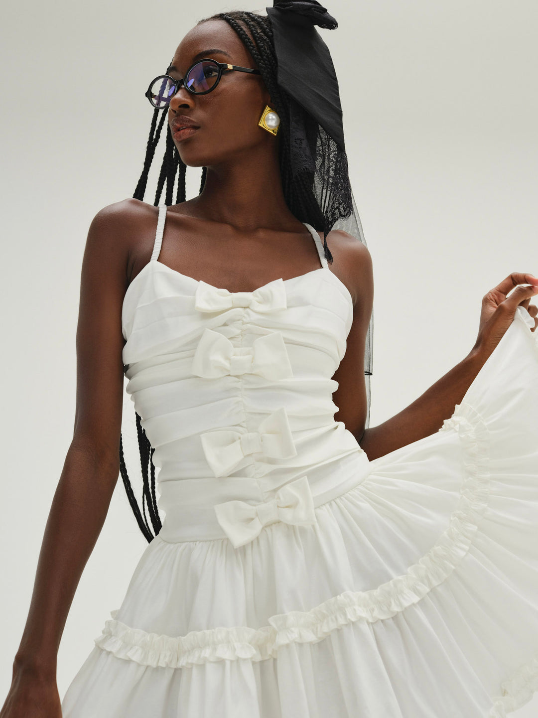 Whipped Cream Taffeta Mini Dress - White | For Love and Lemons