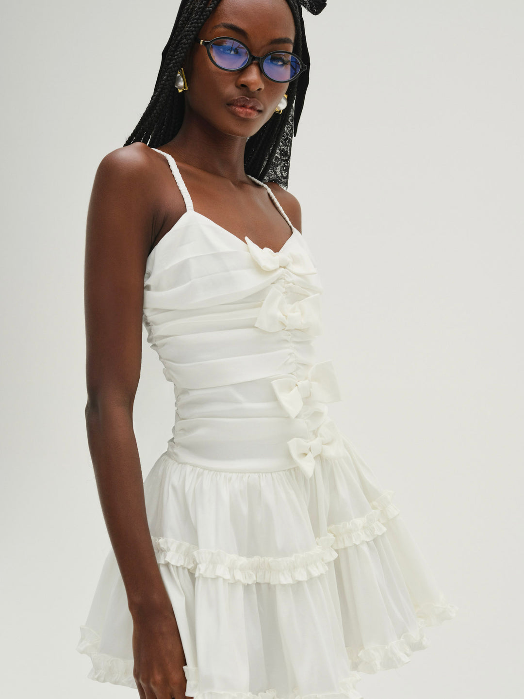 Whipped Cream Taffeta Mini Dress - White | For Love and Lemons