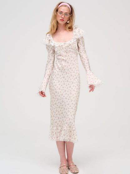 Pastel Fields Midi Dress - Cream | For Love and Lemons