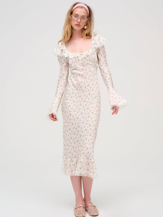 Pastel Fields Midi Dress - Cream | For Love and Lemons