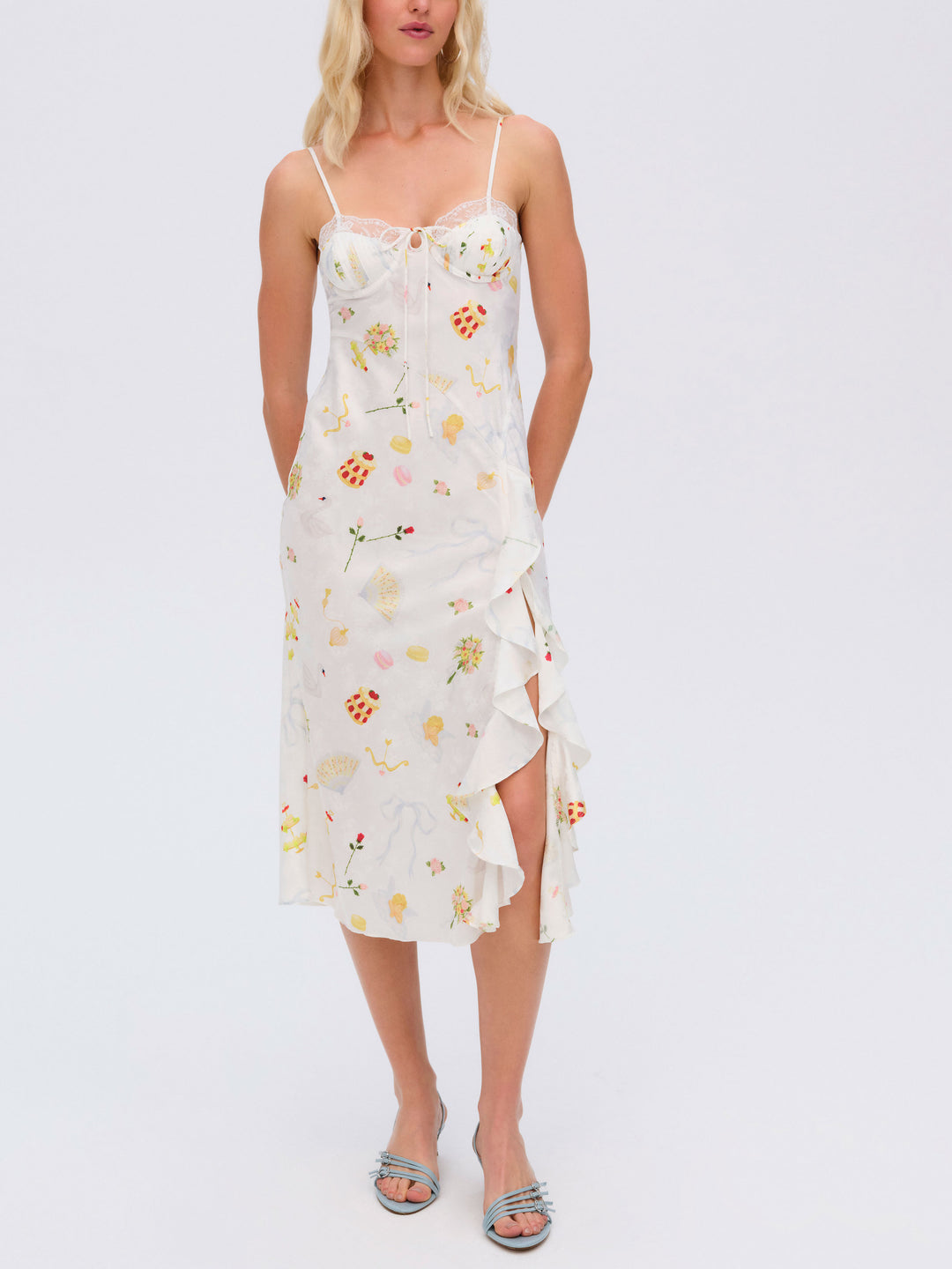 Chania Midi Dress - White | For Love and Lemons