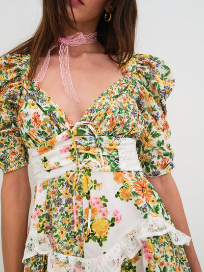 Rosalyn Mini Dress - Green - Marigold | For Love and Lemons