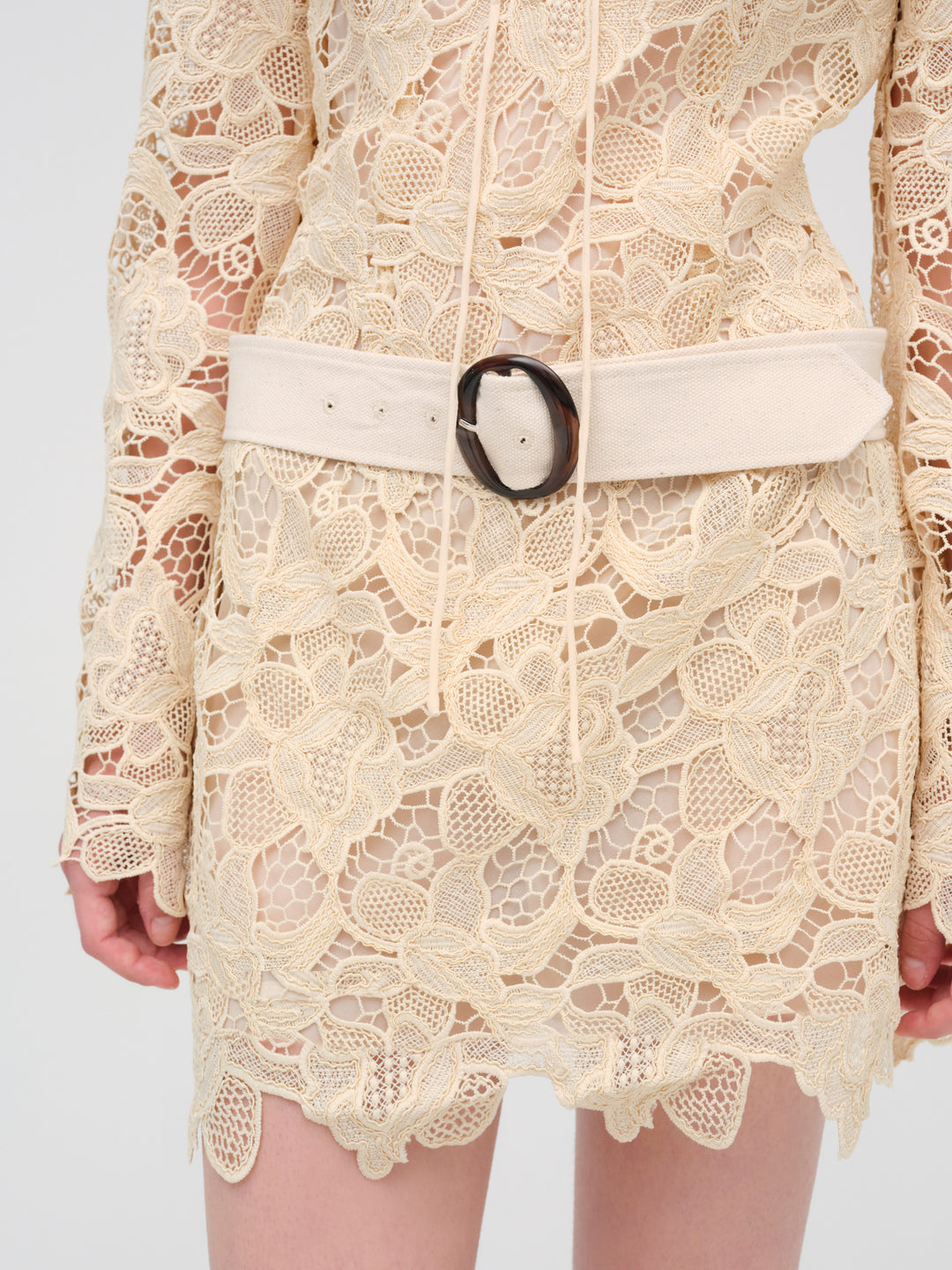 Coco Lace Long Sleeve Mini Dress - Cream | For Love and Lemons