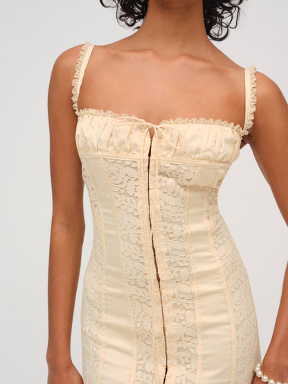 Lucy Lace Mini Dress - Buttercream | For Love and Lemons