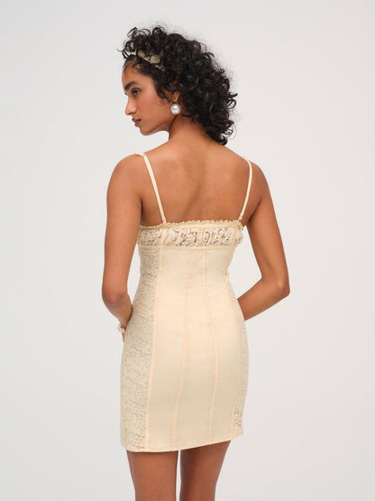 Lucy Lace Mini Dress - Buttercream | For Love and Lemons