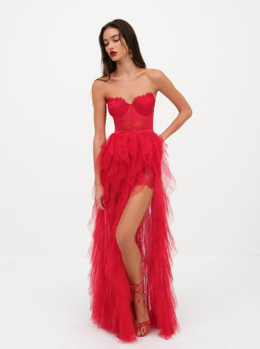 Bustier Gown - Red | For Love and Lemons