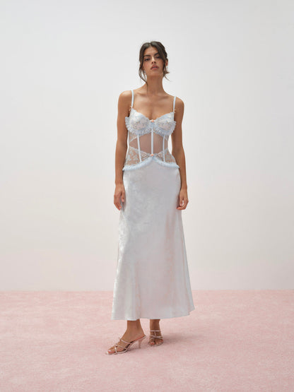 Maribel Maxi Slip Dress - Blue | For Love and Lemons