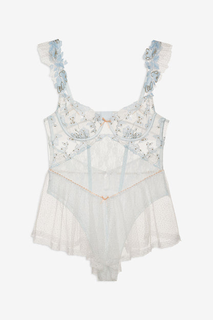 Winter Roses Romper - Blue | For Love and Lemons