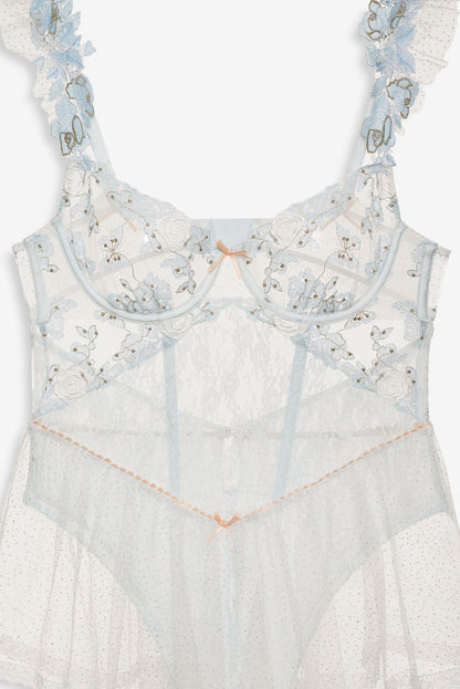 Winter Roses Romper - Blue | For Love and Lemons