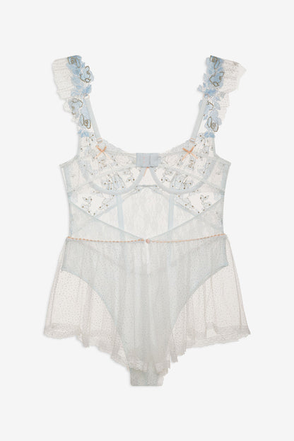 Winter Roses Romper - Blue | For Love and Lemons
