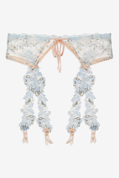 Winter Roses Garter Belt - Blue | For Love and Lemons