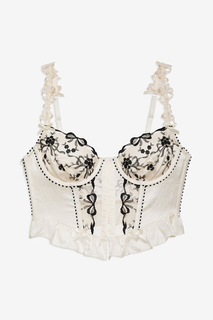 Bow Time Bustier - Cream | For Love and Lemons