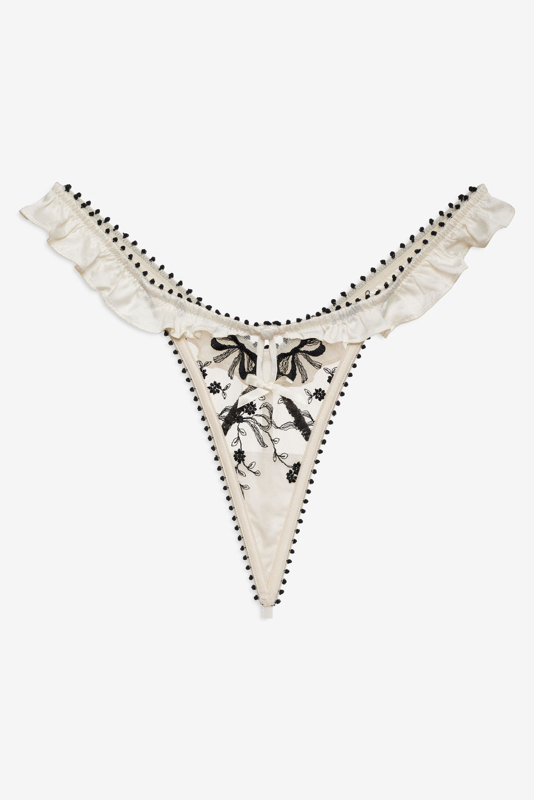 Bow Time Thong Panty - Cream | For Love and Lemons