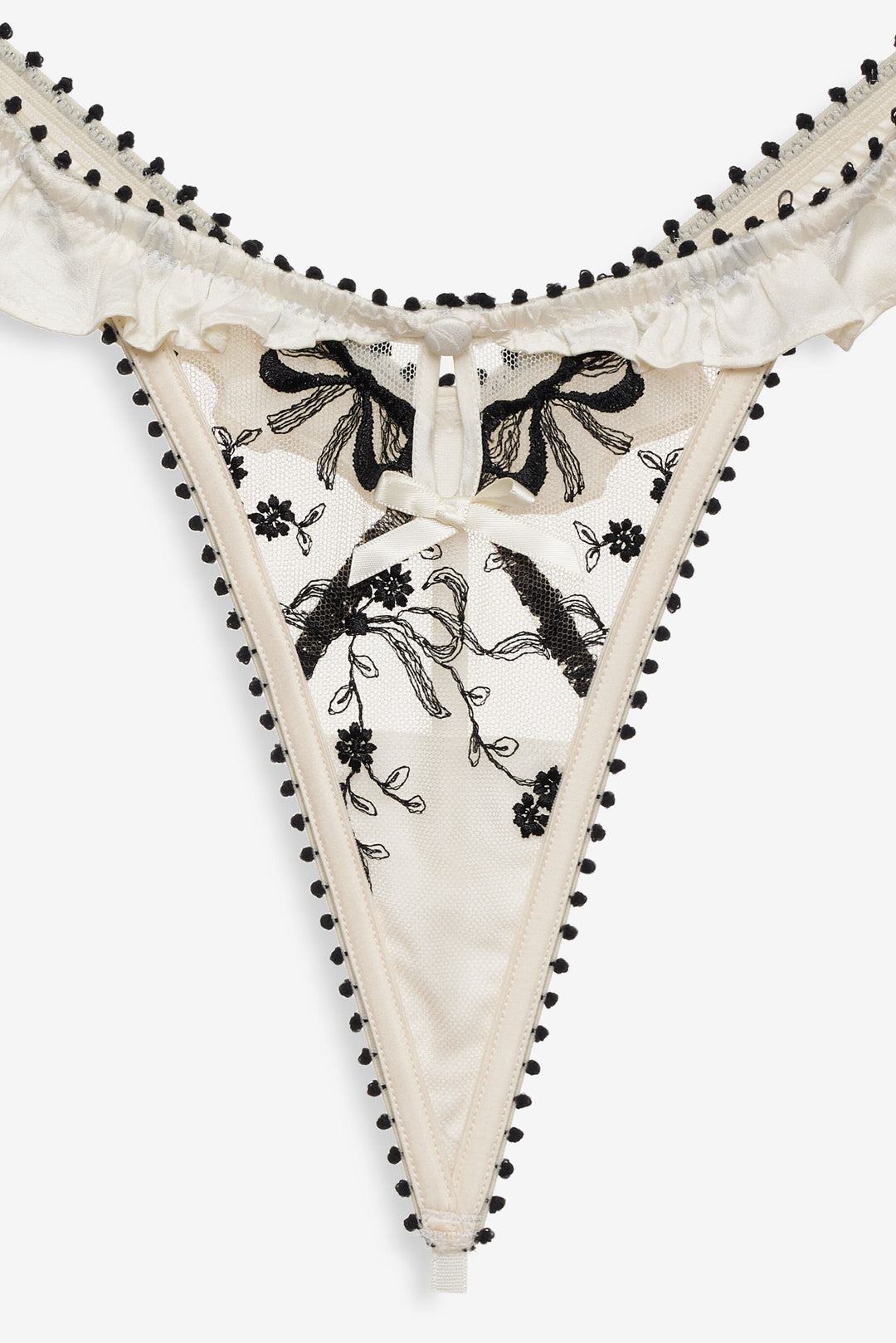 Bow Time Thong Panty - Cream | For Love and Lemons