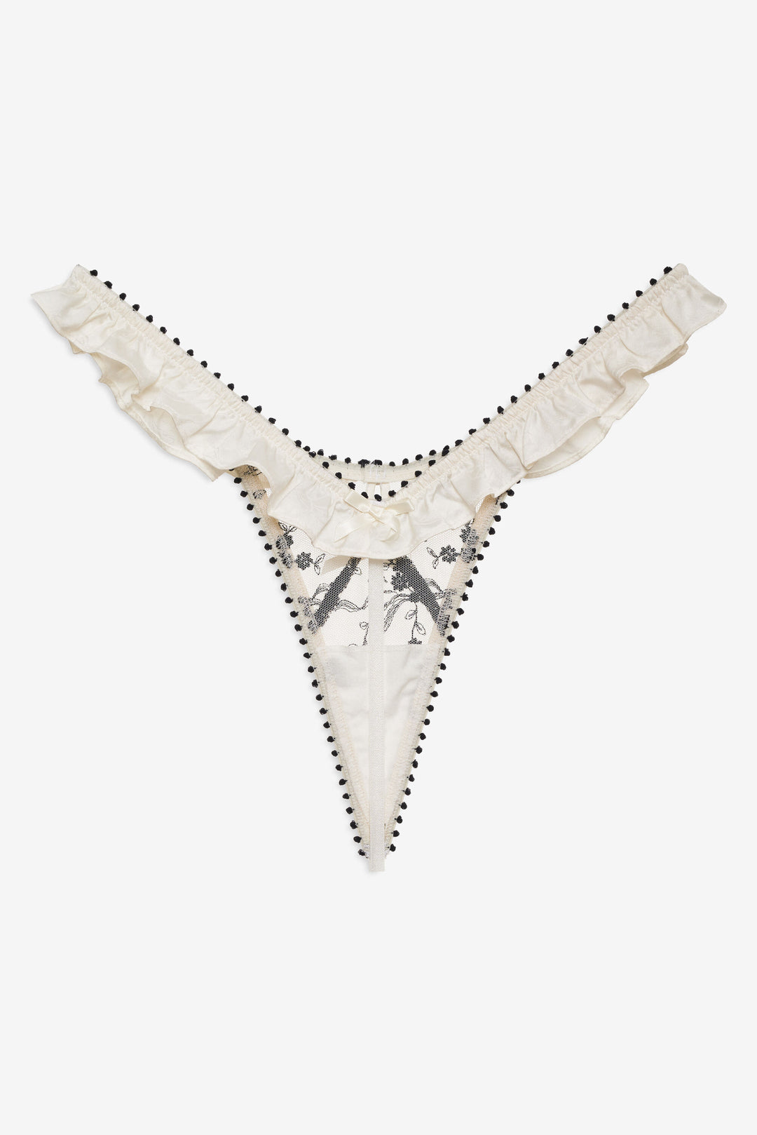 Bow Time Thong Panty - Cream | For Love and Lemons