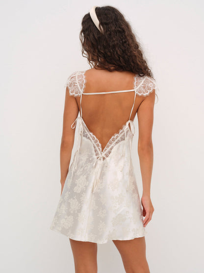 Audrey Mini Slip Dress - Cream | For Love and Lemons