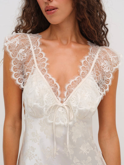 Audrey Mini Slip Dress - Cream | For Love and Lemons