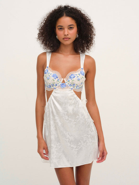 Festival Rose Slip Dress - Blue | For Love and Lemons