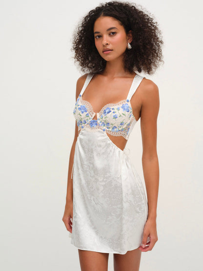 Festival Rose Slip Dress - Blue | For Love and Lemons