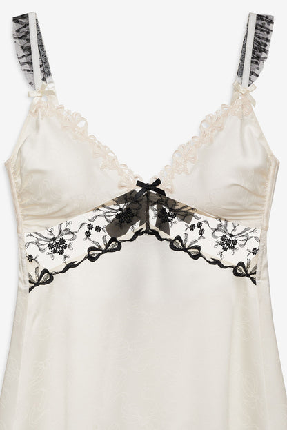 Bow Time Slip Dress - Cream | For Love and Lemons
