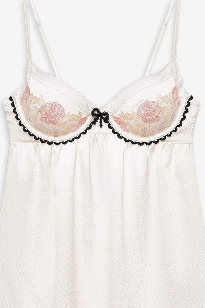 Evie Floral Slip Dress - Cream | For Love and Lemons