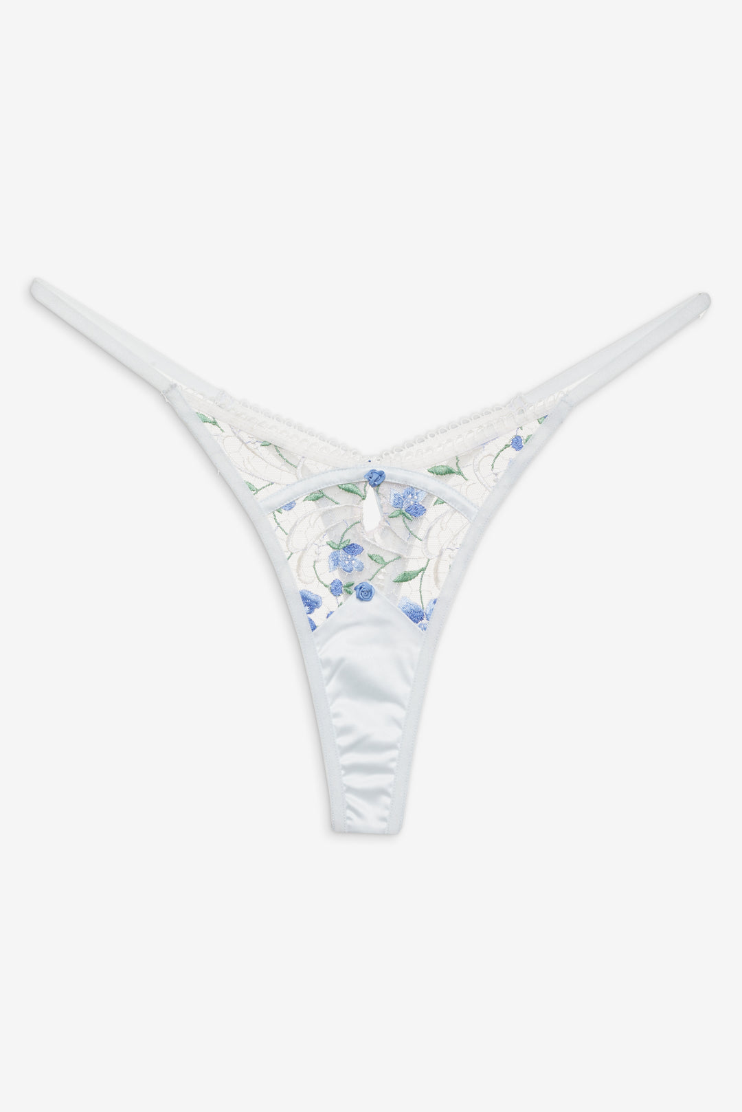 Festival Rose Thong Panty - Blue | For Love and Lemons